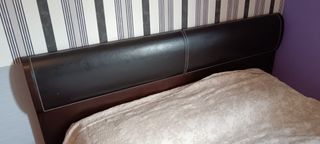 Letto matrimoniale ecopelle marrone nero