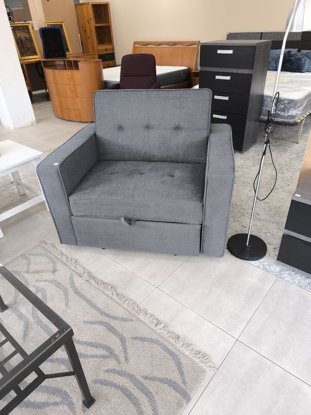 Sofá cama individual gris