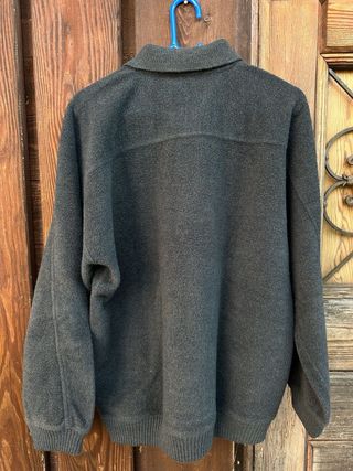 Maglione Gucci vintage grigio con logo blu