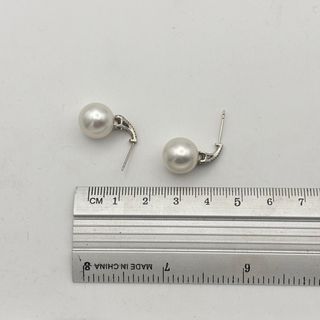 Pendientes oro 18kt con perla y diamantes