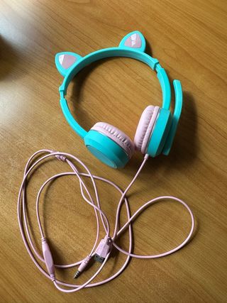 Auriculares Gato - Azul y Rosa
