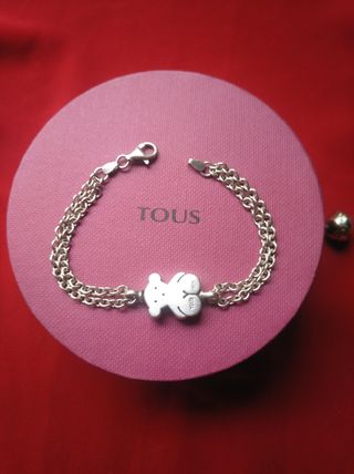 Pulsera Tous plata - oso .largo 17.50 cm.
