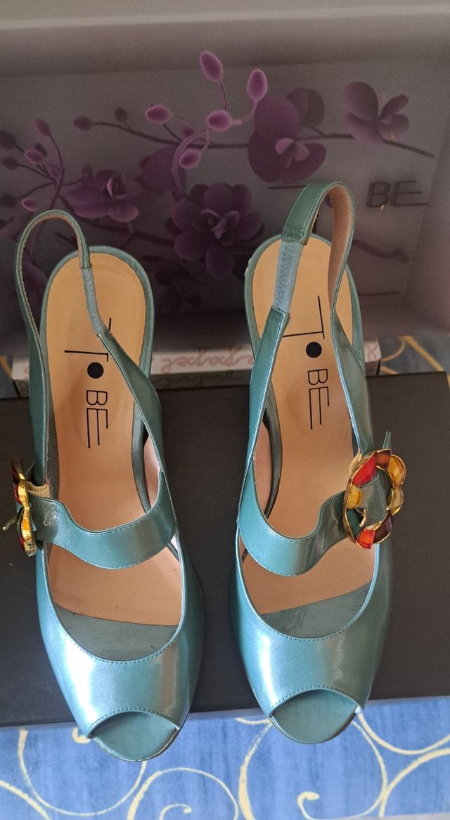 Sandalias TO BE by Rebeca Sanver turquesa