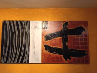 Cuadro abstracto óleo - marrón y negro