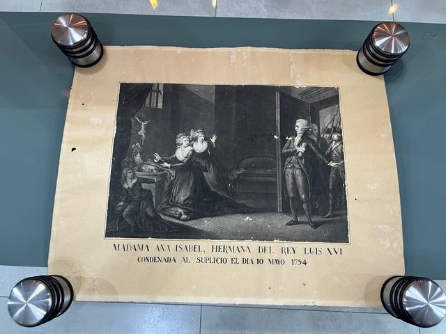Grabado antiguo: Ana Isabel, hermana Luis XVI