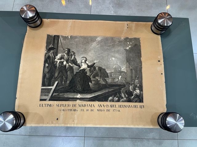 Grabado antiguo: Ana Isabel, hermana Luis XVI