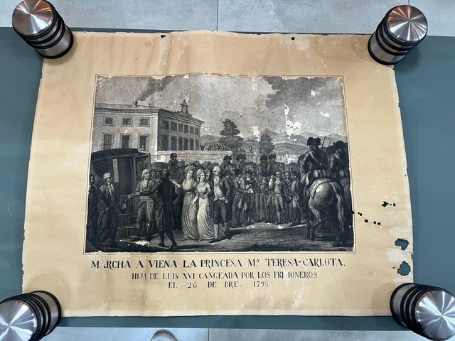 Grabado antiguo: Ana Isabel, hermana Luis XVI