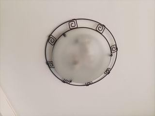 Lampara techo vintage metal y cristal