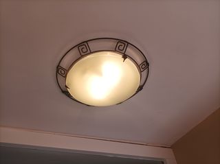 Lampara techo vintage metal y cristal