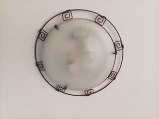Lampara techo vintage metal y cristal