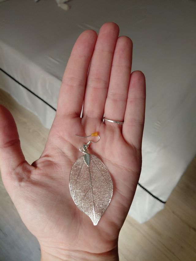 Orecchini in foglia d'argento
