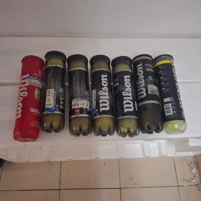 7 tubos de pelotas de tenis wilson y dunlop