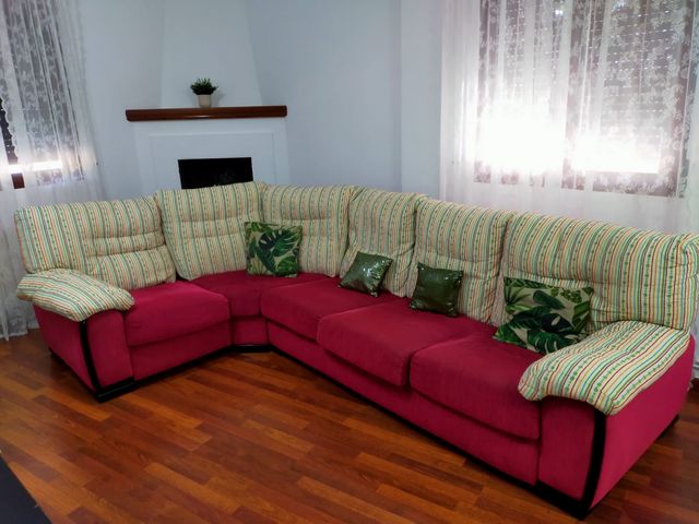 Sofá rinconera rojo - multicolor
