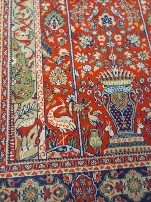 Alfombra estilo  persa roja y azul