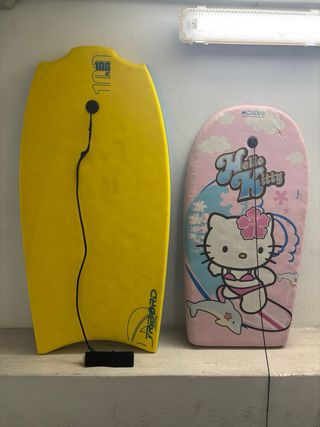 2 tablas surf bodyboard: Tribord & Hello Kitty