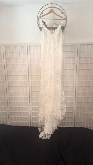 Vestido novia blanco encaje