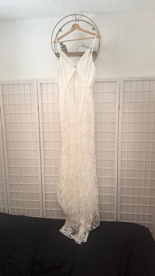 Vestido novia blanco encaje