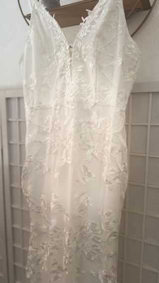 Vestido novia blanco encaje