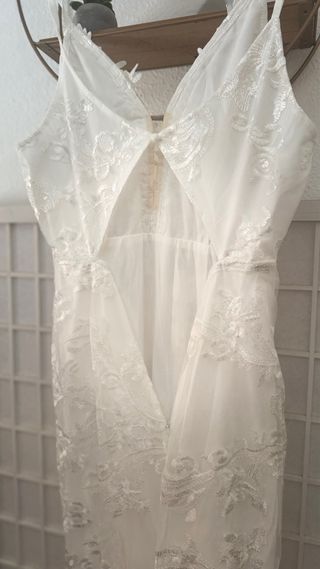 Vestido novia blanco encaje