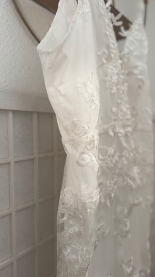 Vestido novia blanco encaje