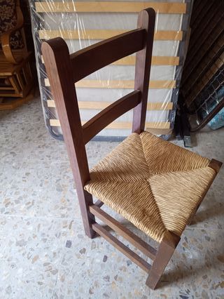 Silla mimbre madera - marrón