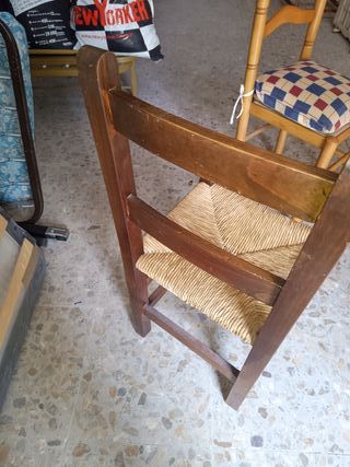 Silla mimbre madera - marrón