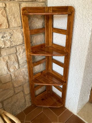 Estantería rinconera madera marrón