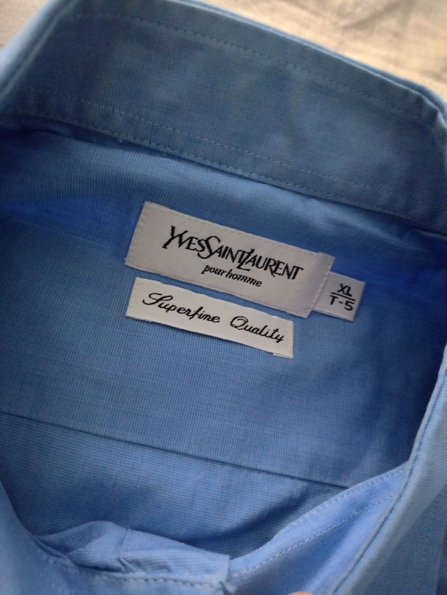 Camisa Yves Saint Laurent azul, talla XL