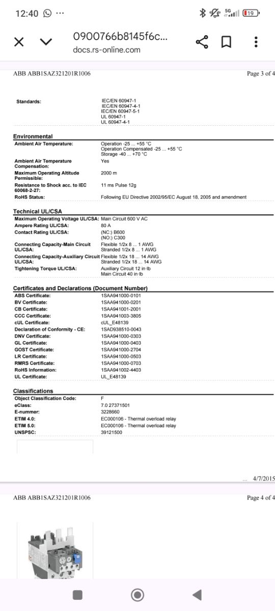 Relé térmico TA75DU-80