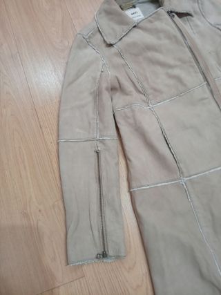 Abrigo Mango piel beige XL