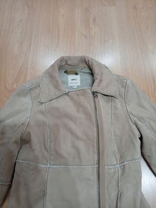 Abrigo Mango piel beige XL