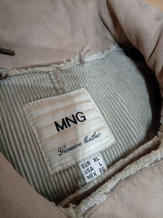 Abrigo Mango piel beige XL