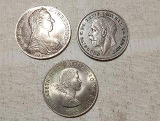 3 Monedas Antiguas Plata