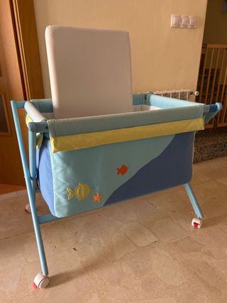 Mini cuna plegable bebé con juego de sábanas