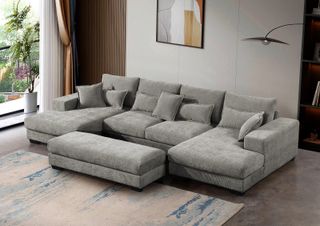 Sofá chaise longue gris - Kim
