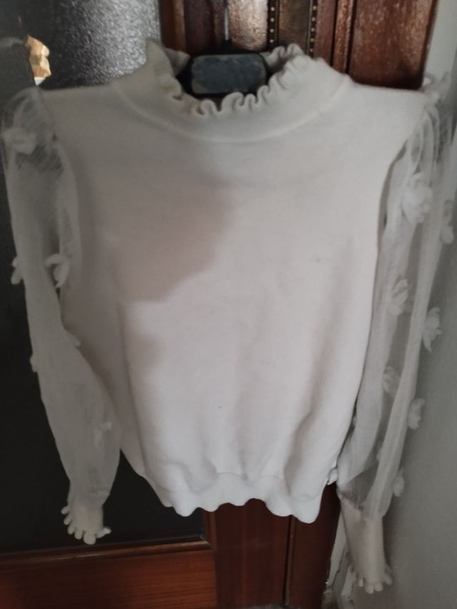 Suéter blanco roto mujer - Talla 38