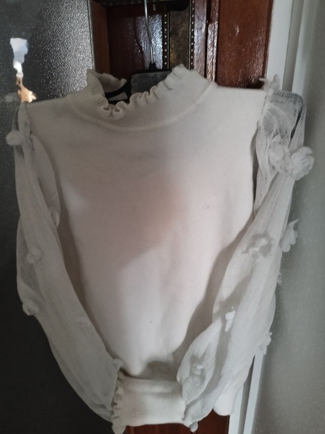 Suéter blanco roto mujer - Talla 38