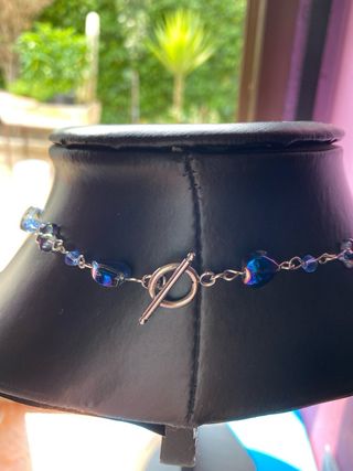 Collar tribal azul y morado