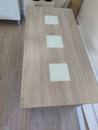 Mesa centro cristal - madera