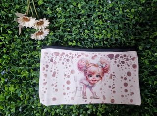 Neceser decorado - beige, rosa