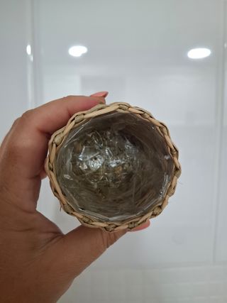 Maceta mimbre | Mini cesta beige