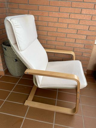 Sillón IKEA relax blanco y madera