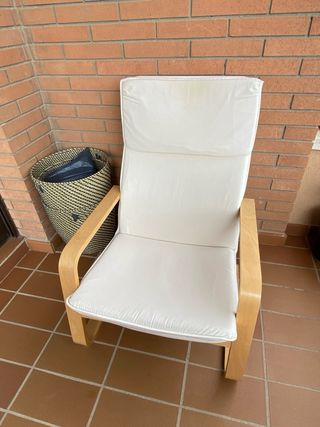 Sillón IKEA relax blanco y madera