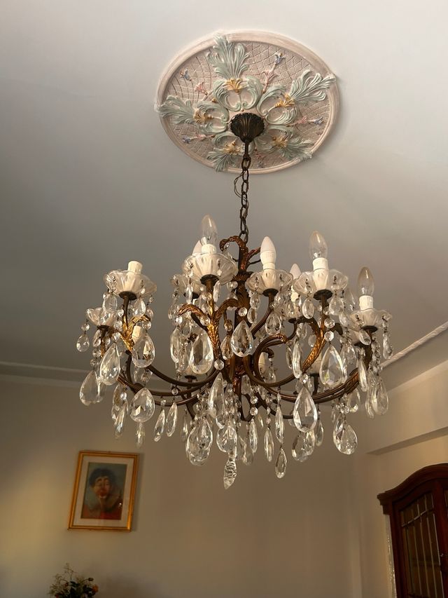 Lampadario cristallo anni '60