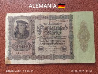Billete 50000 marcos Alemania 1922