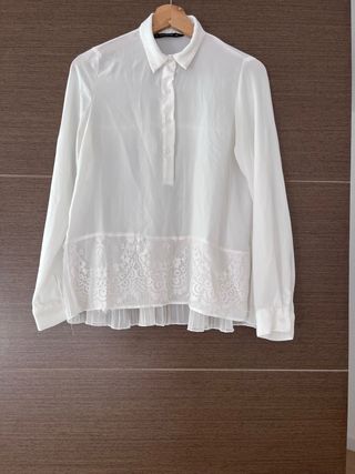 Blusa Zara blanca encaje