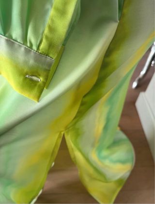Vestido largo Casilda y Jimena - verde y amarillo