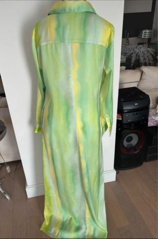 Vestido largo Casilda y Jimena - verde y amarillo