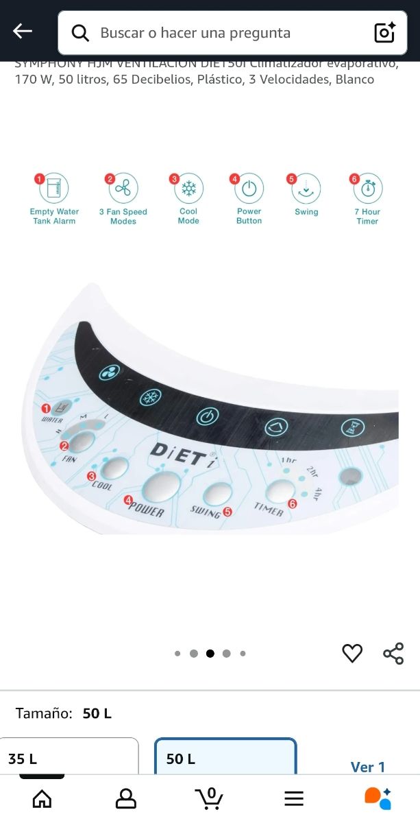 Ventilador climatizador 50 litros