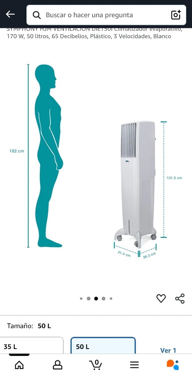 Ventilador climatizador 50 litros